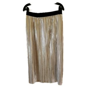 Xhilaration Metallic Light Gold, Midi/Pleated Skirt, XXL